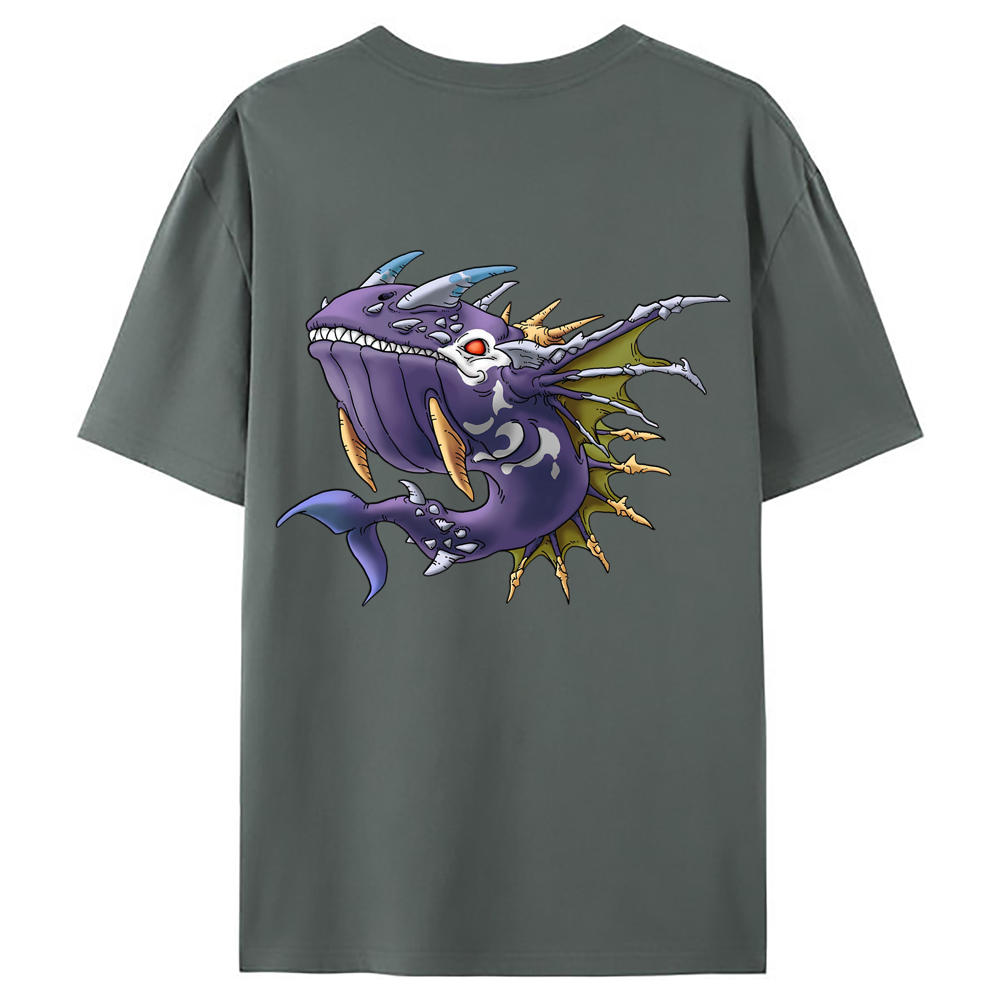 （画像用） ドラゴンクエスト Doragon Kuesuto Dragon Quest 綿100％ メンズ半袖Tシャツ（バックプリント） 通気性